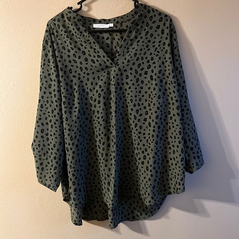 Olive & Leopard Lightweight Top
